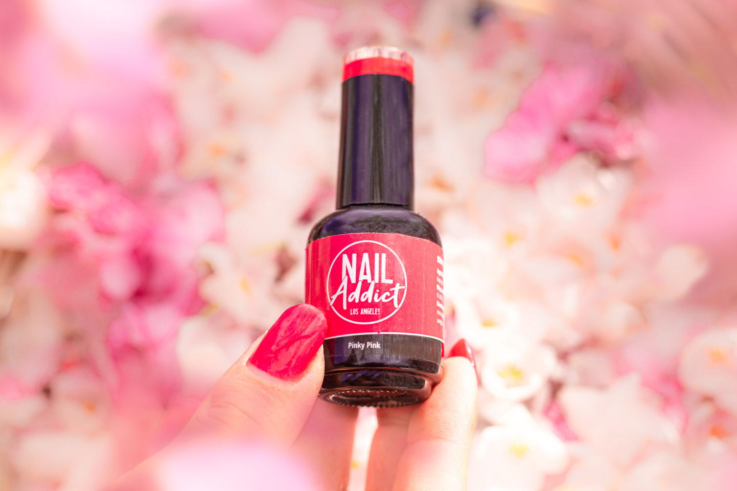 Vegan cruelty free gel polishes by nail addict, for manicures and pedicures at home and at the salon Natural beauty products in pink